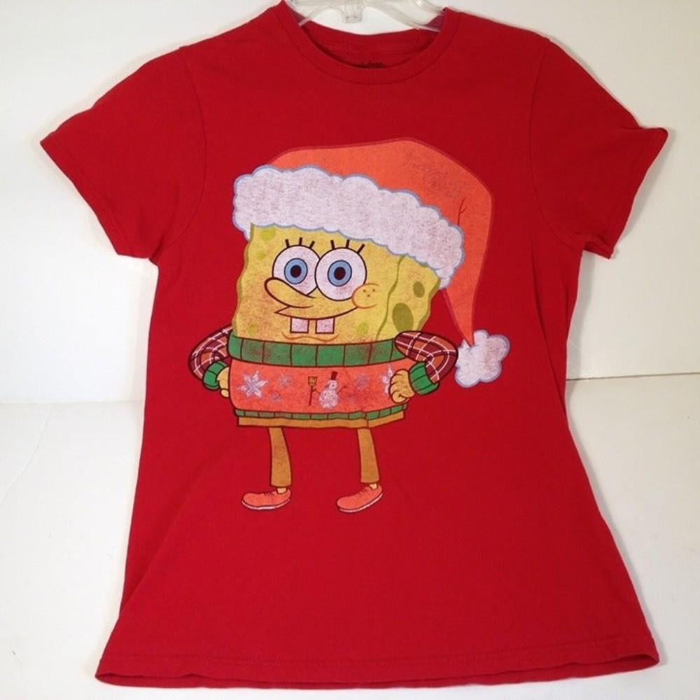 SpongeBob Squarepants Christmas Holiday T Shirt Size Adult S Nickelodeon